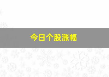 今日个股涨幅