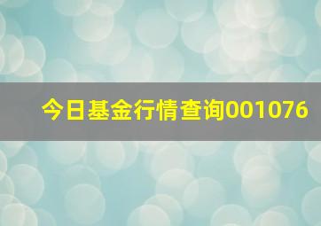 今日基金行情查询001076