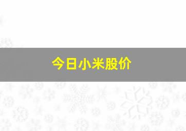 今日小米股价