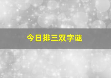 今日排三双字谜