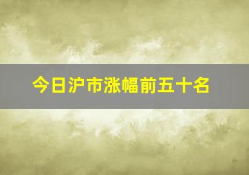 今日沪市涨幅前五十名