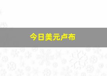 今日美元卢布