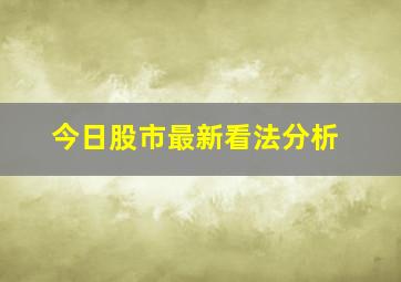 今日股市最新看法分析