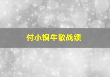 付小铜牛散战绩