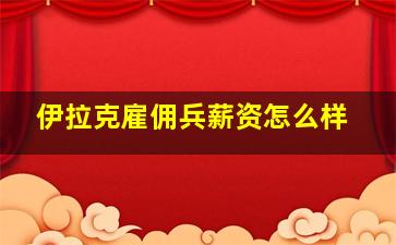 伊拉克雇佣兵薪资怎么样