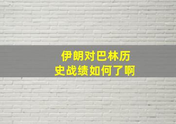 伊朗对巴林历史战绩如何了啊