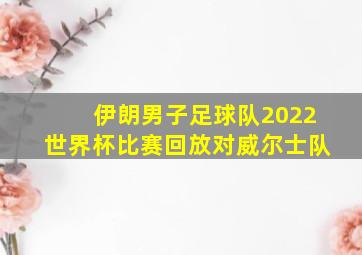 伊朗男子足球队2022世界杯比赛回放对威尔士队