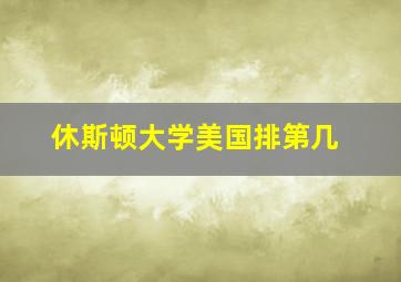 休斯顿大学美国排第几