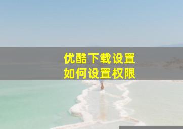 优酷下载设置如何设置权限