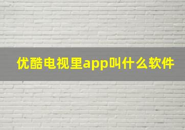 优酷电视里app叫什么软件