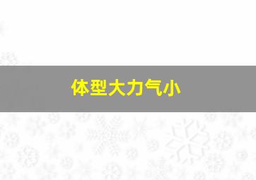 体型大力气小