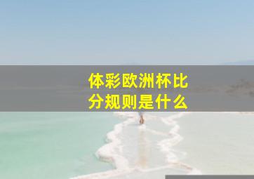 体彩欧洲杯比分规则是什么