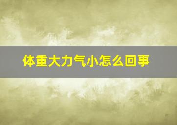 体重大力气小怎么回事