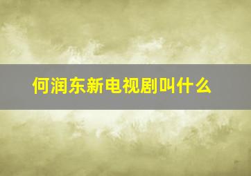 何润东新电视剧叫什么