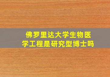 佛罗里达大学生物医学工程是研究型博士吗