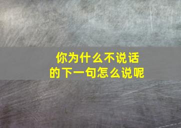 你为什么不说话的下一句怎么说呢