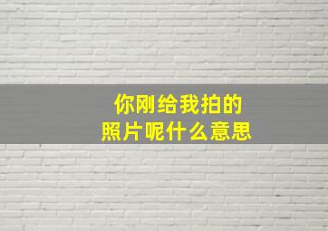 你刚给我拍的照片呢什么意思