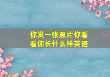 你发一张照片你看看你长什么样英语