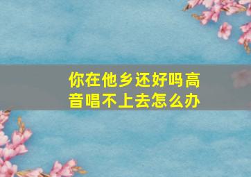 你在他乡还好吗高音唱不上去怎么办