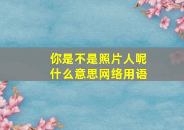 你是不是照片人呢什么意思网络用语