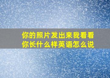 你的照片发出来我看看你长什么样英语怎么说