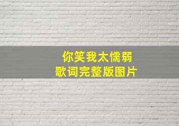 你笑我太懦弱歌词完整版图片