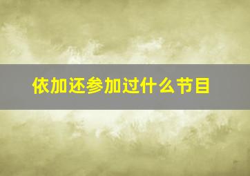 依加还参加过什么节目