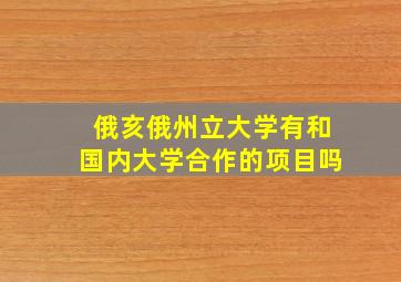 俄亥俄州立大学有和国内大学合作的项目吗