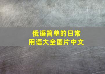 俄语简单的日常用语大全图片中文