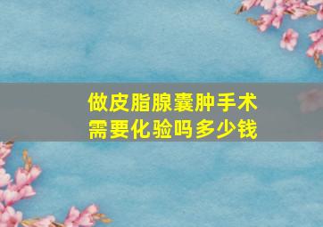 做皮脂腺囊肿手术需要化验吗多少钱