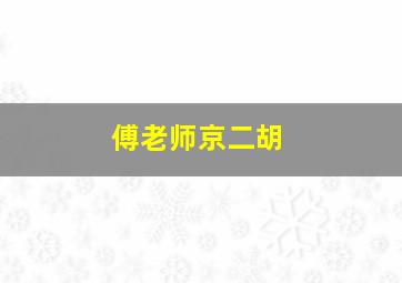 傅老师京二胡