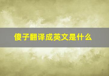 傻子翻译成英文是什么