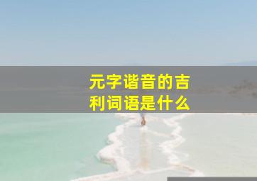 元字谐音的吉利词语是什么