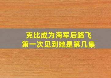 克比成为海军后路飞第一次见到她是第几集