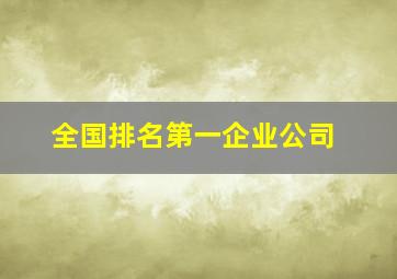 全国排名第一企业公司