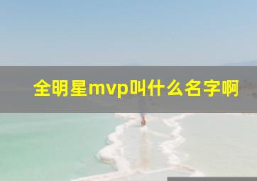 全明星mvp叫什么名字啊