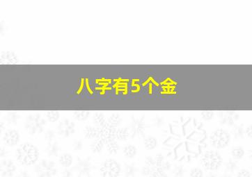 八字有5个金