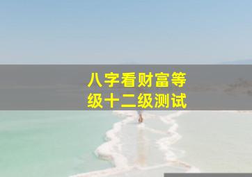 八字看财富等级十二级测试