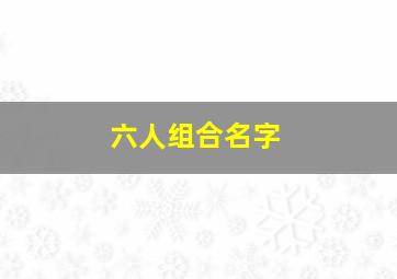 六人组合名字