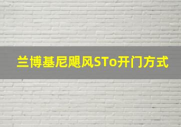 兰博基尼飓风STo开门方式