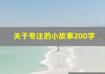 关于专注的小故事200字