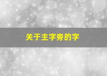 关于主字旁的字