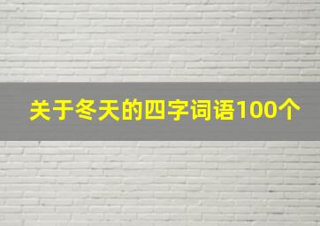 关于冬天的四字词语100个