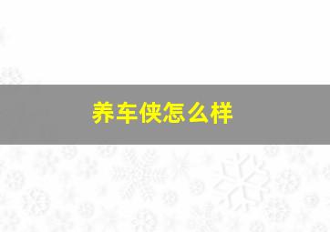 养车侠怎么样