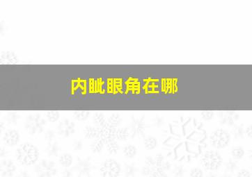 内眦眼角在哪