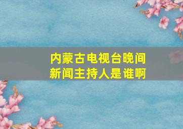 内蒙古电视台晚间新闻主持人是谁啊