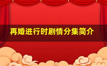 再婚进行时剧情分集简介