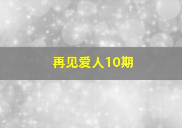 再见爱人10期