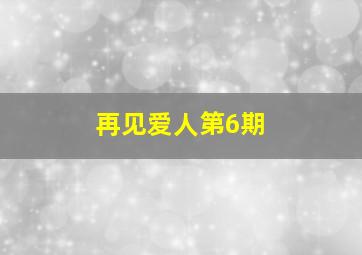 再见爱人第6期