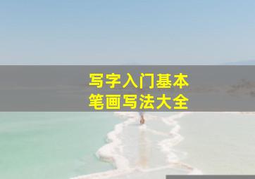 写字入门基本笔画写法大全